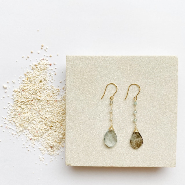 Moss aquamarine bicolor earrings