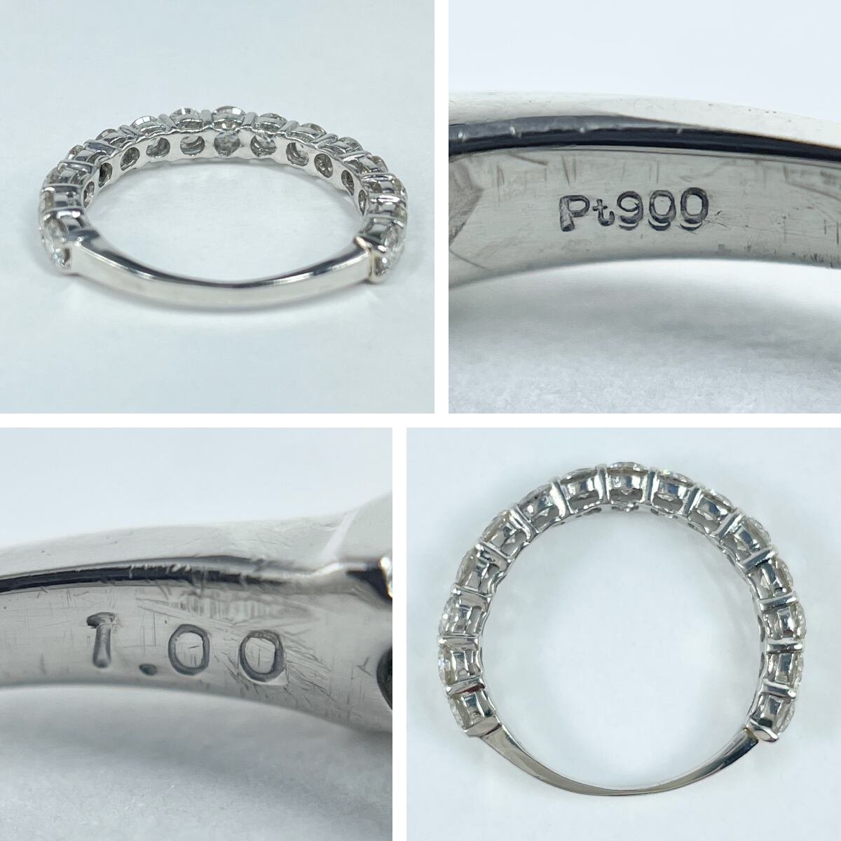 Pt900 天然ダイヤモンド 1.00ct ハーフエタニティリング Pt900 天然ダイヤモンド 1.00ct ハーフエタニティリング