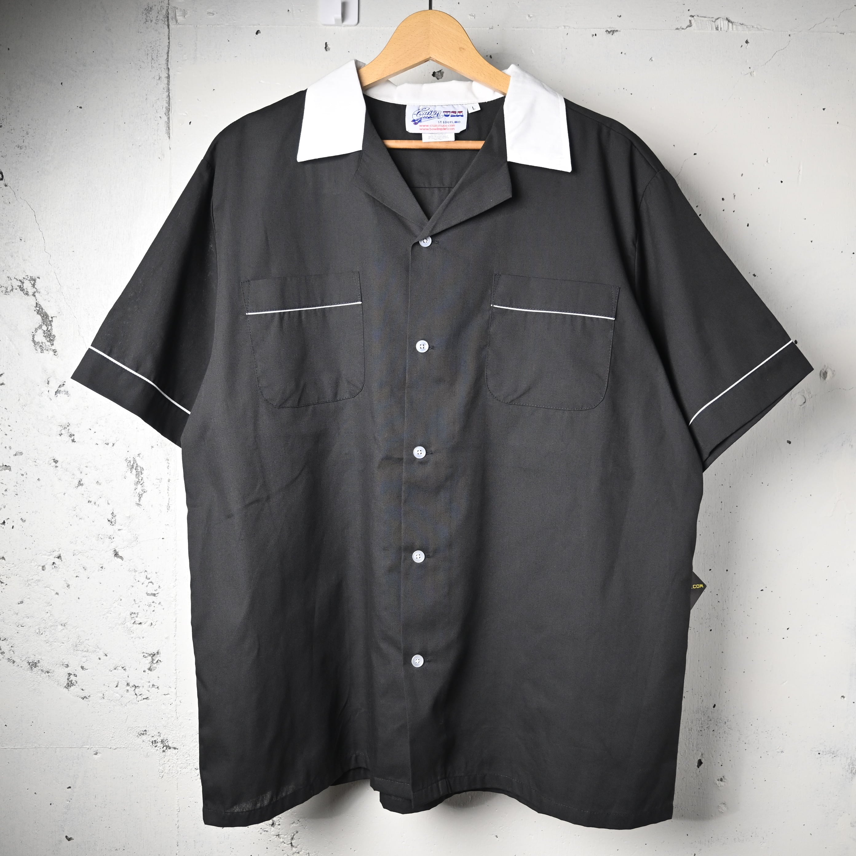 L ] Cruisin USA 00s Bowling Shirt , Black White | 広島古着屋