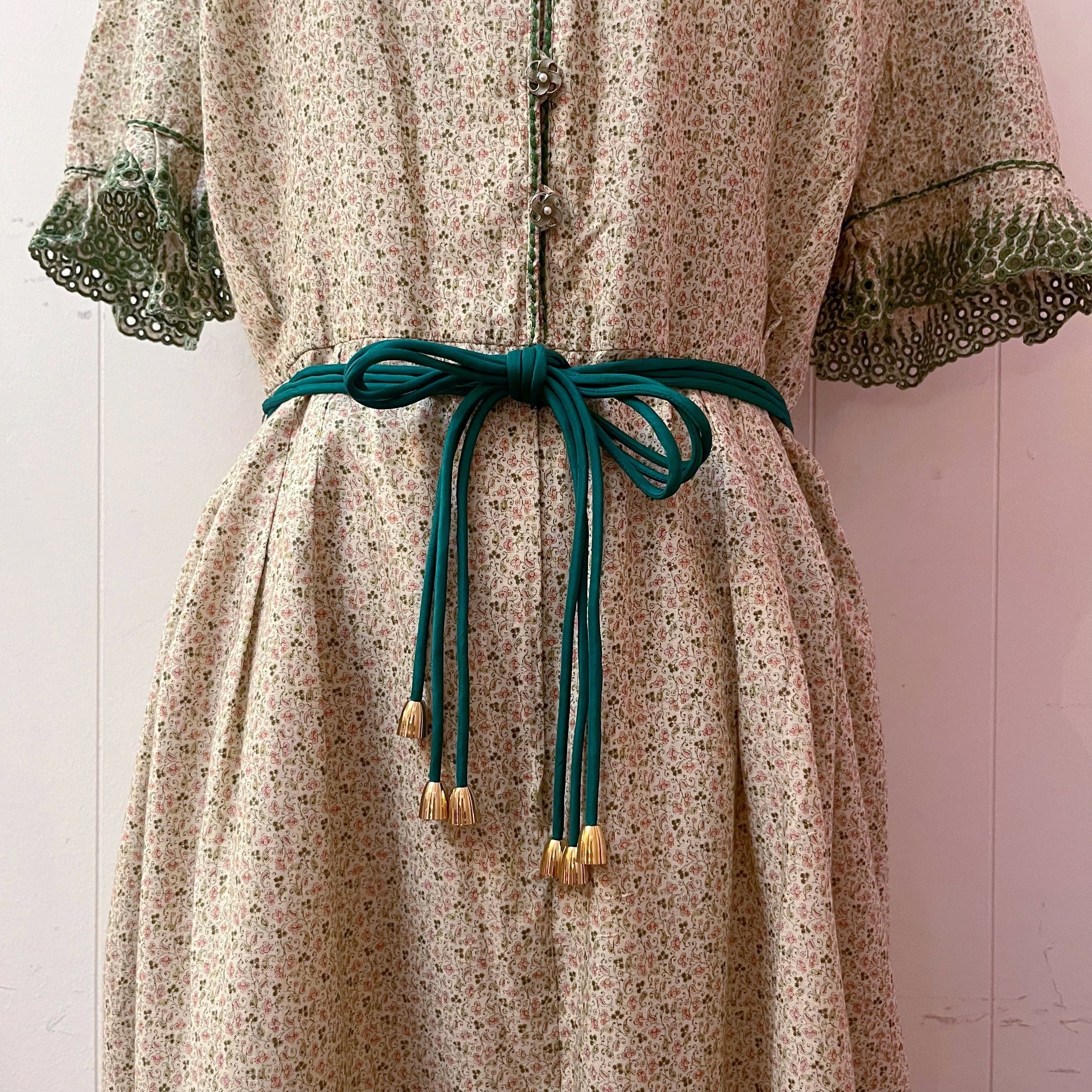 green mini flower square neck one-piece