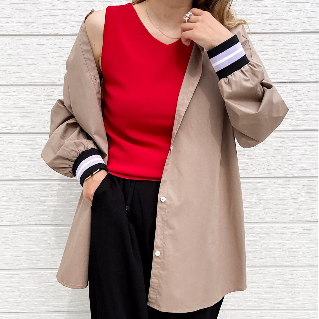 【RECOMMEND】リブドッキングシャツ