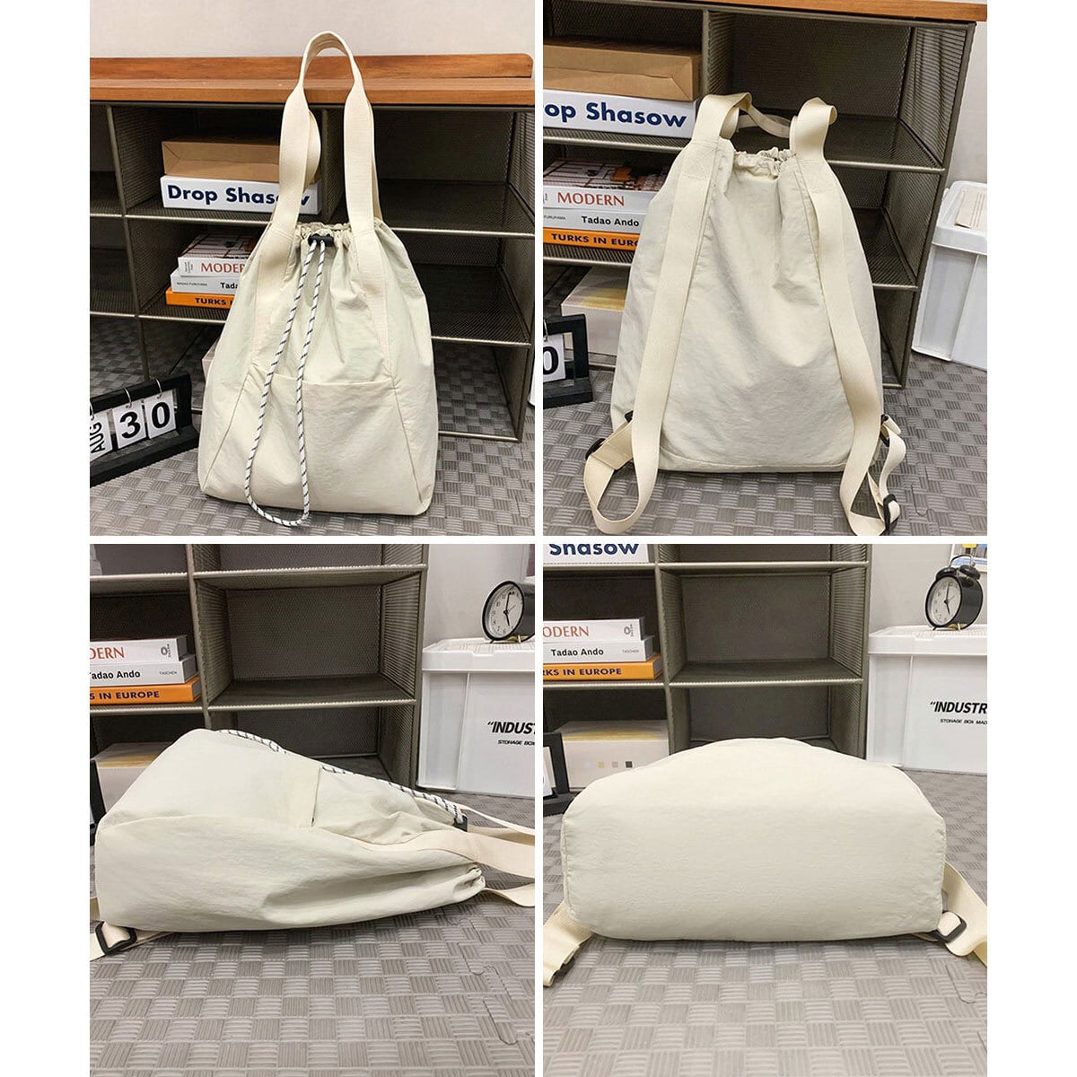 コールハーン 良品 3way 多収納 大容量 A4収納可 リュック ホワイト系 3way ナイロン バッグ レディース メンズ 大容量 多収納 撥水 韓国