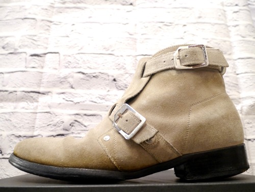 ◆Dior Homme ディオールオム スエードレザー ベルテッド バイカー ショート ブーツ 41◆ 武骨さと上品さを併せ持つ希少なショートブーツ♪
