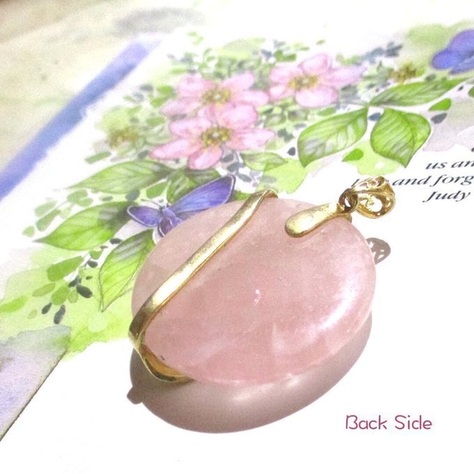 【一点物】OUTLET✦10月の誕生石✦·.⋆大きなローズクォーツ 満月14kgfペンダント·.⋆✦