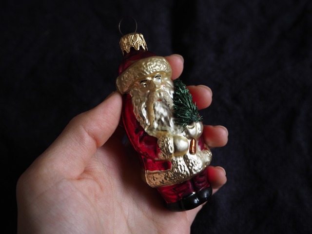 EUROPE Vintage Christmas glass ornament : Santa C