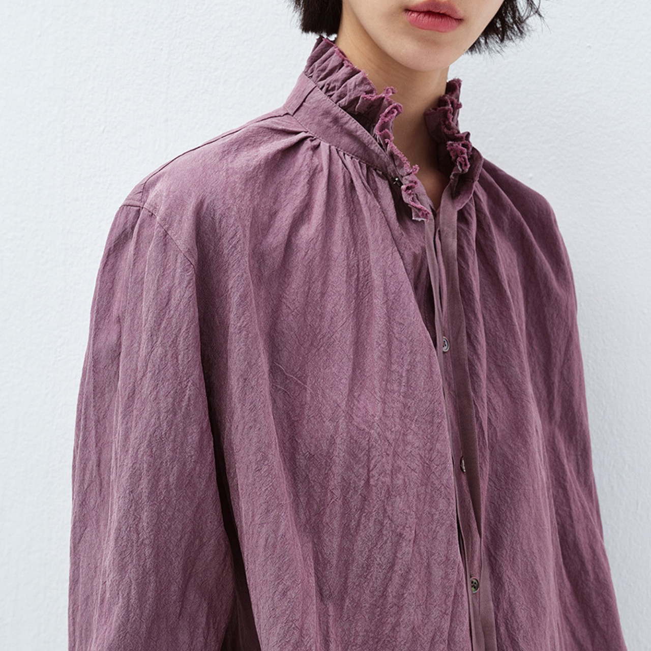 Frill Neck Shirt T4259