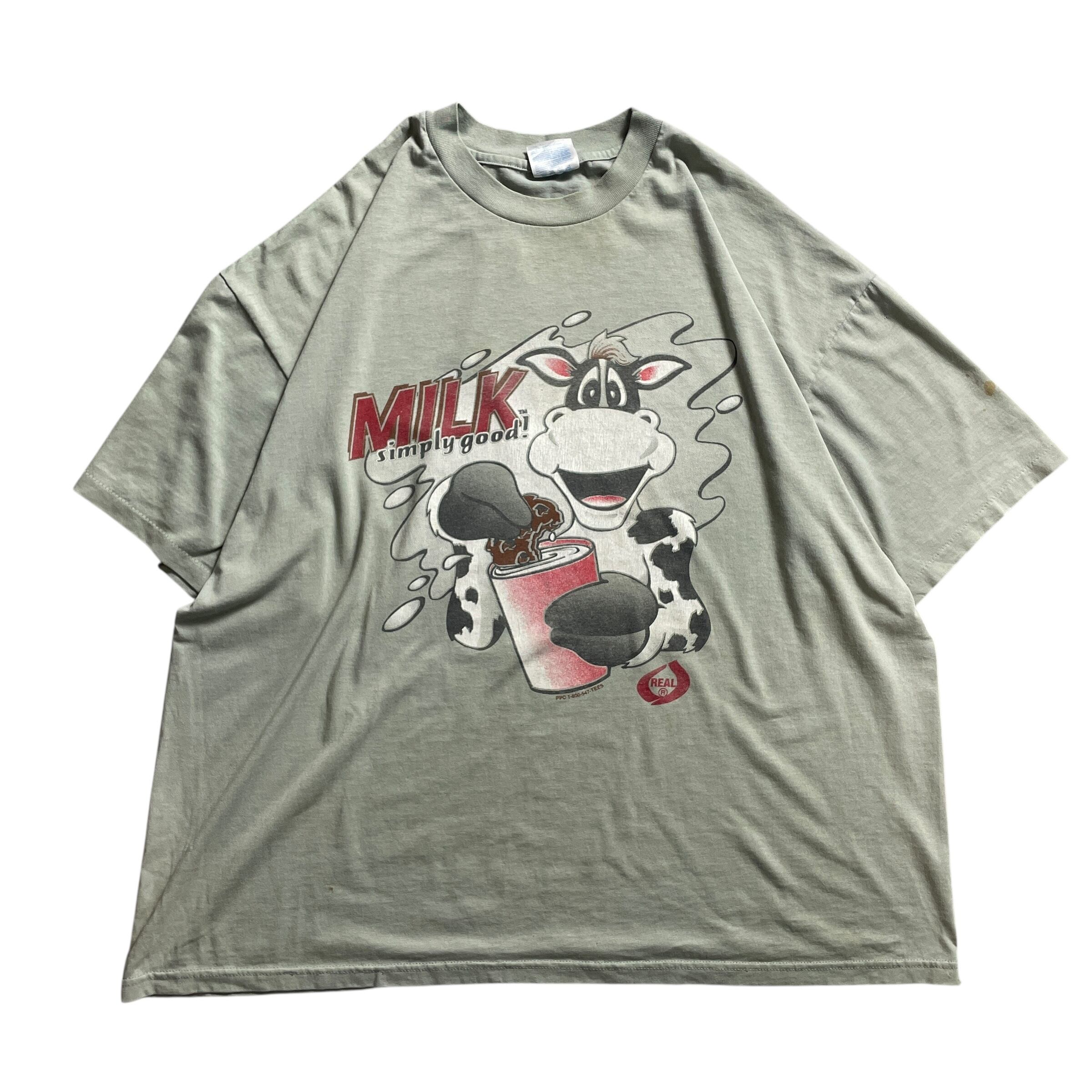 90s USA製 MILK! 牛 おもしろプリントvintage T-shirt