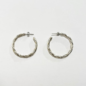 Vintage 925 Silver Twist Hoop Pirced Earrings
