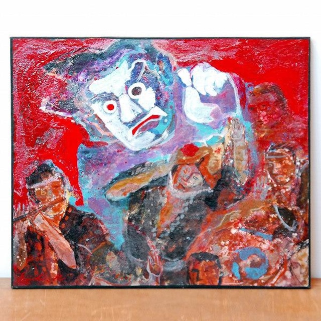 葛西栄一・油絵・F10「ねぶたまつりII」・No.170428-43・梱包サイズ140