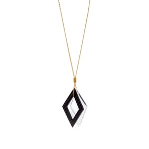 Wave Pattern Motif Necklace - Black