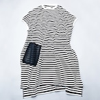 Side pocket OP    womens S,M  /  Black & White