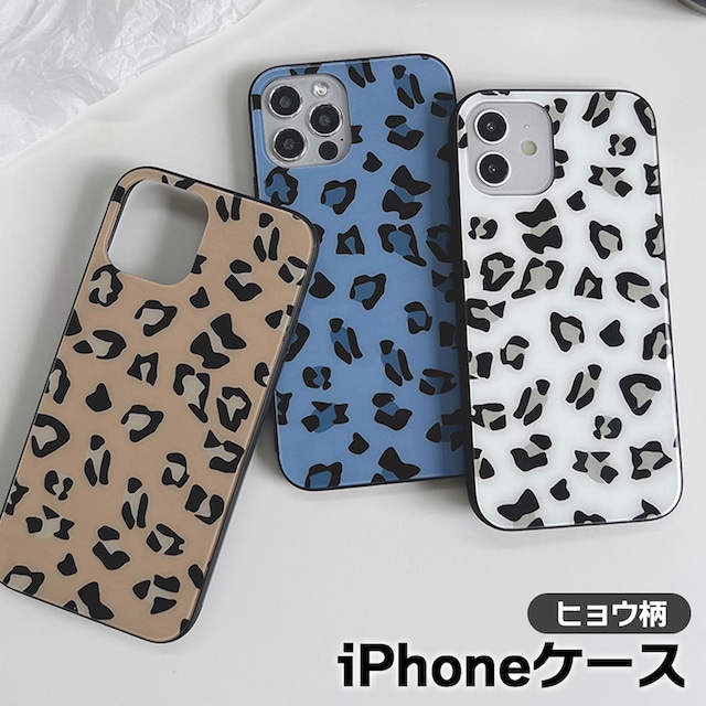 Leopard pattern glass iphone case