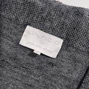 リネン100% LINIFICIO for green label relaxing リニフィチオ ショールカラー メッシュニット カーディガン L/グレー系 レディース
