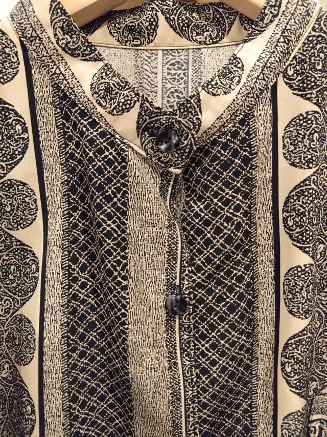 民族調マリメッコ風ゆるふわスタカラシャツ/フォークロアスタンドカラー