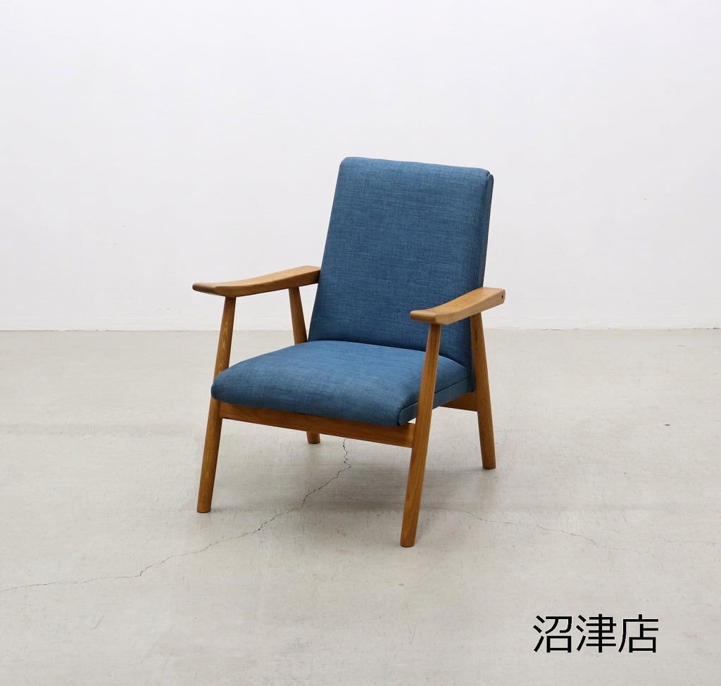 沼津店】オーク材 ナチュラル モダン アームチェア 1Pソファ ラウンジ  