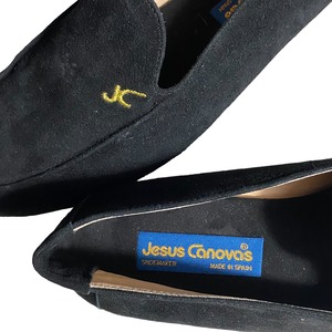 JESUS CANOVAS black nubuck slip-ons