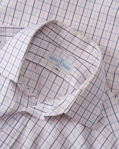 [1980s-1990s] "ARNYS PARIS" Cotton Poplin Check Shirt (Made in France)