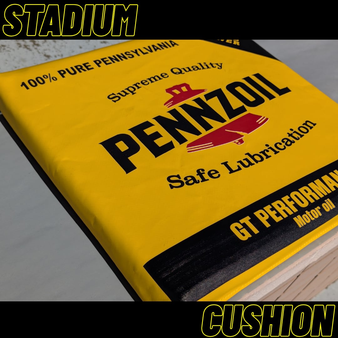 【 STADIUM CUSHION / スタジアム クッション 】 The State of California  / カリフォルニア州旗 / Pennzoil / ペンズオイル〚アメリカン雑貨 アメトイ〛
