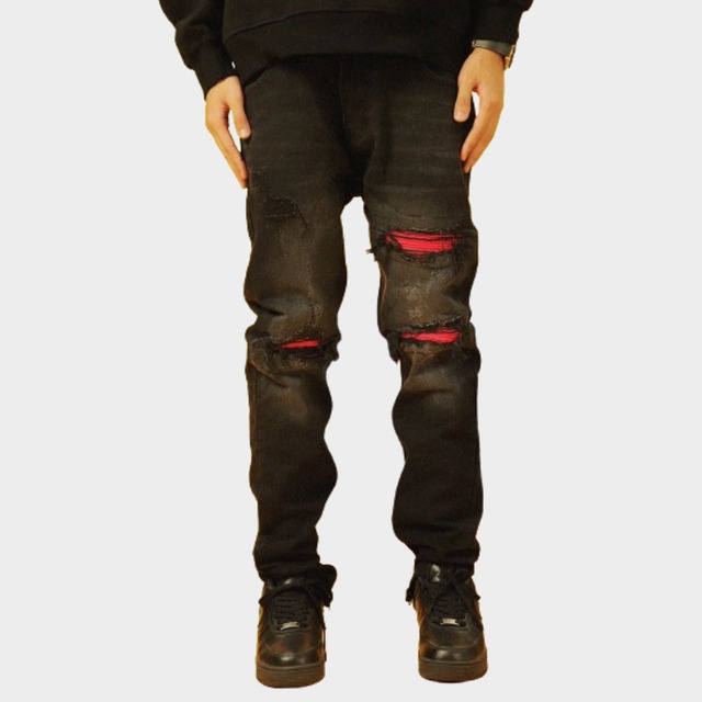 【DRIP3833】D/B Damage Damage Patch Denim