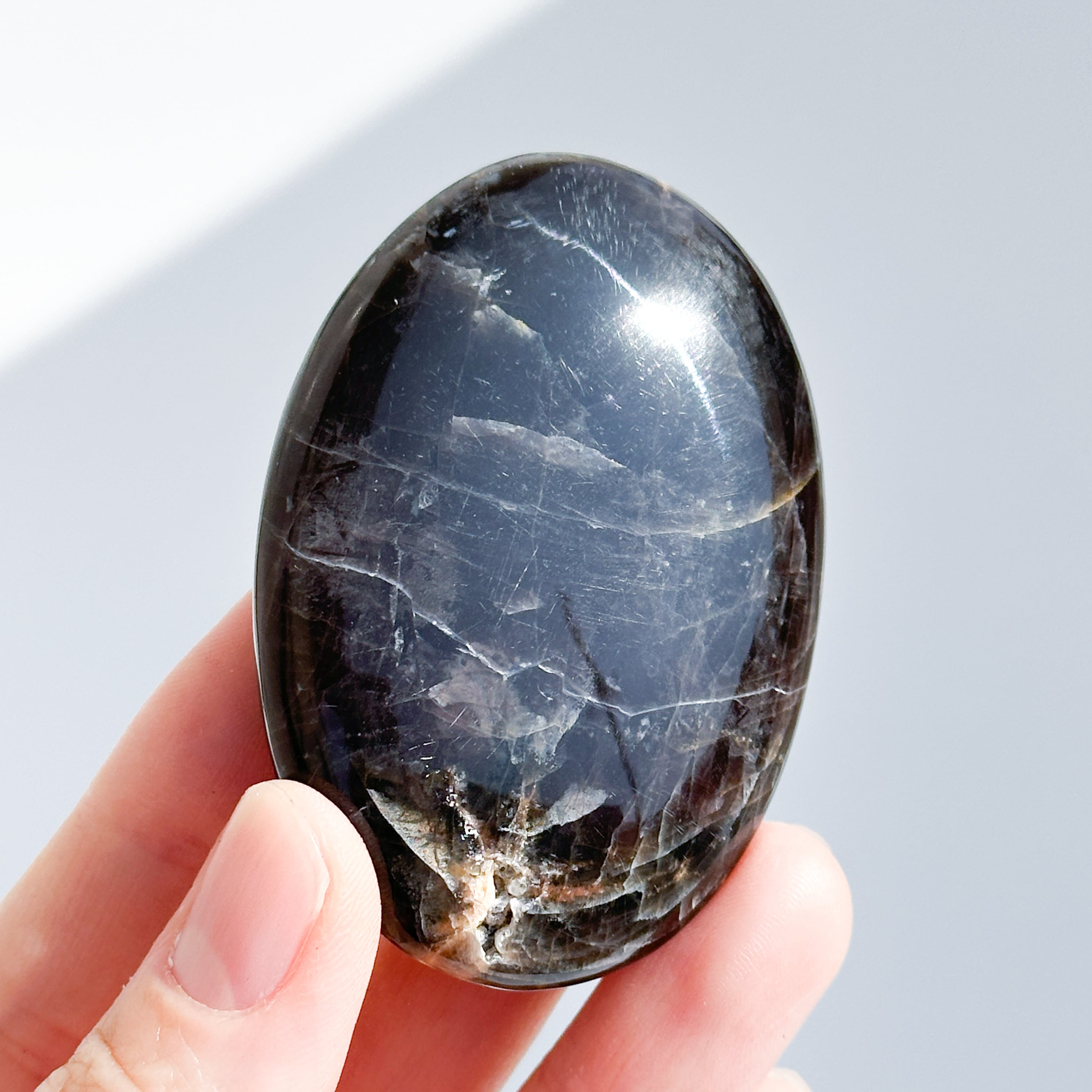 ブラックムーンストーン パームストーン23◇ Black Moonstone ◇天然石