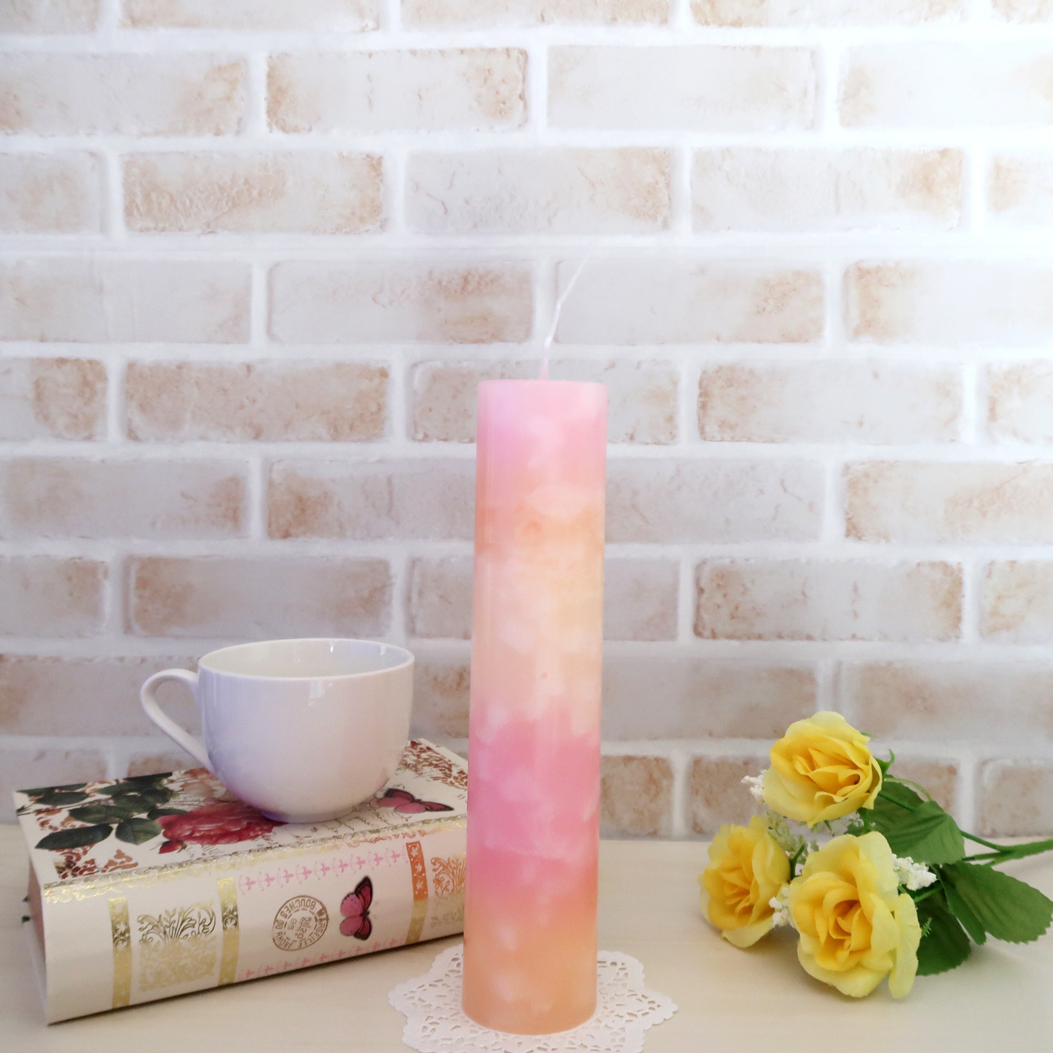 ☆キャンドル☆様⁎⁺˳✧ ソイワックスタイプ】ミモザ ボタニカルキャンドル ピラーキャンドル