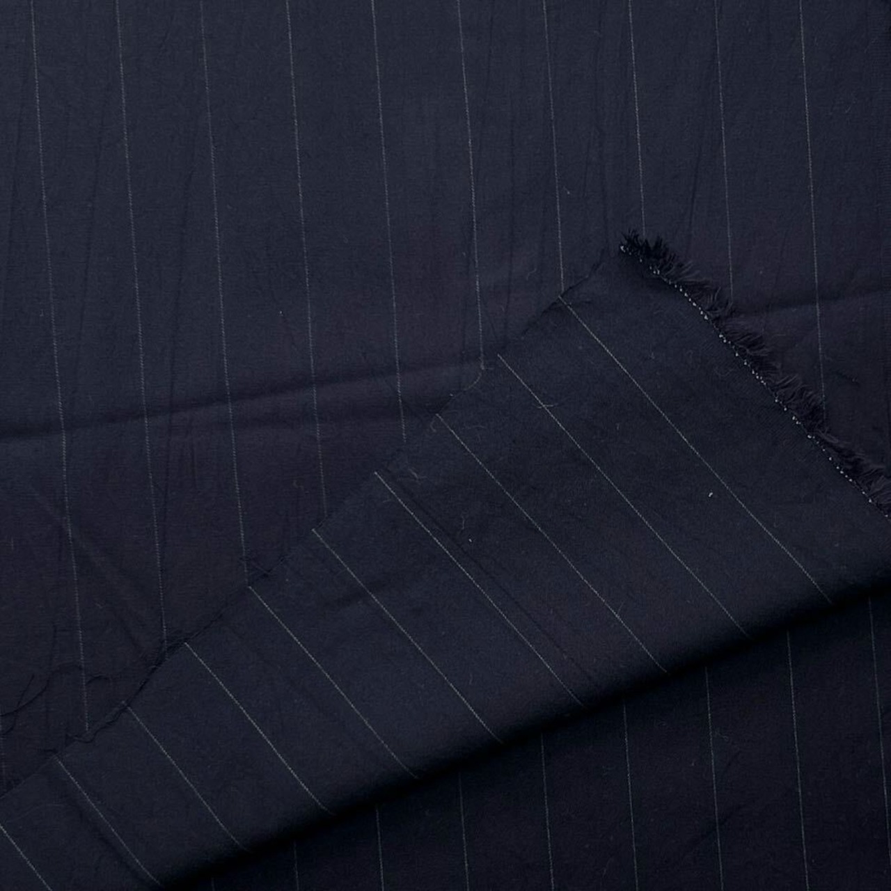 ★AM206◆3.7ｍ◆ラスト1点！ウール100％先染めツイル生地◆ネイビーブラック