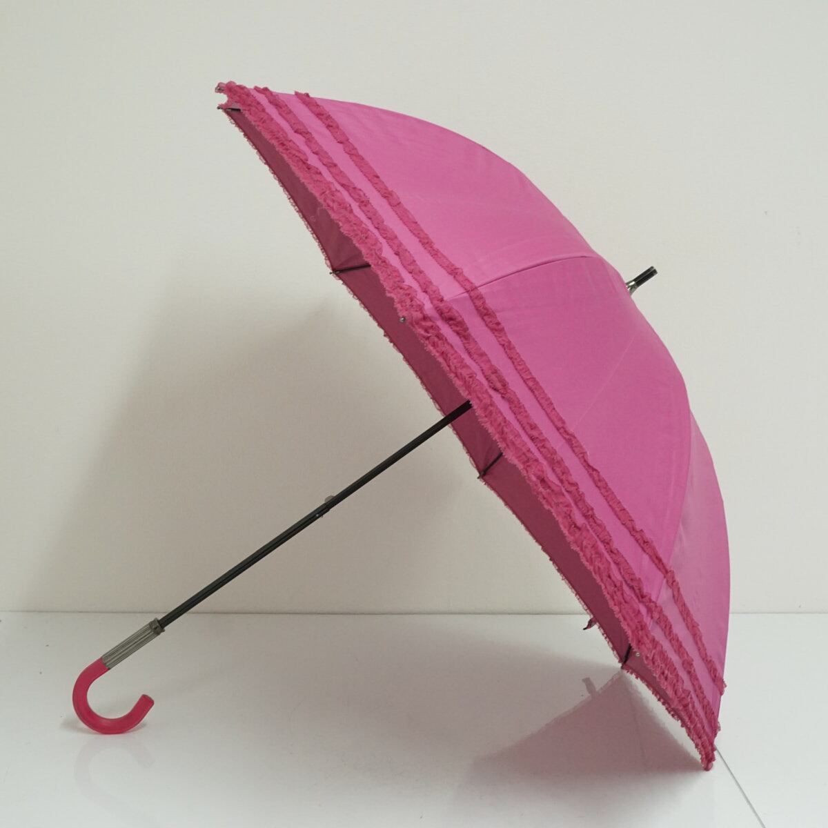 晴雨兼用日傘 JILL STUART ジルスチュアート USED品 フリル ロゴ刺繍