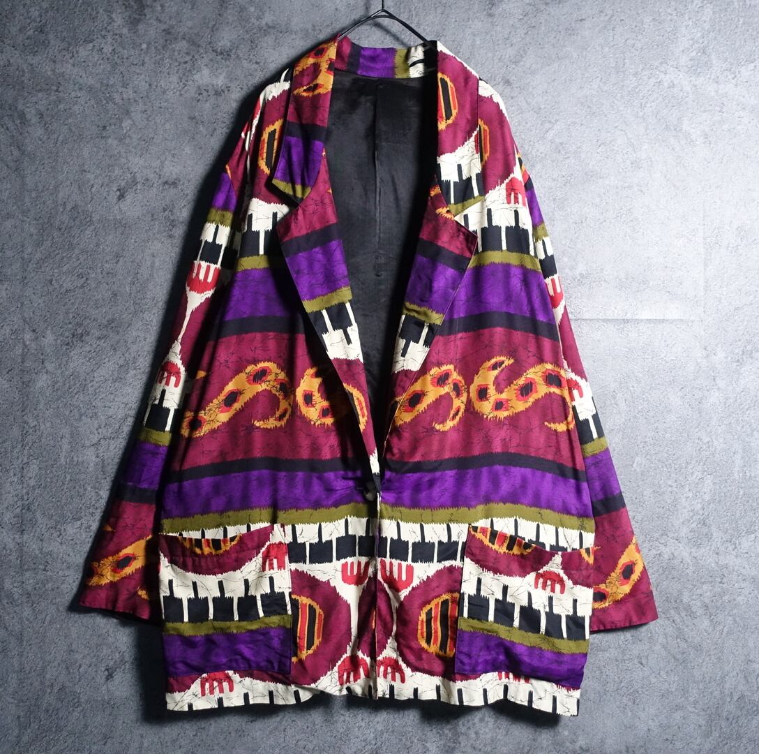 Multicolor Artistic Design Easy Tailored Jacket