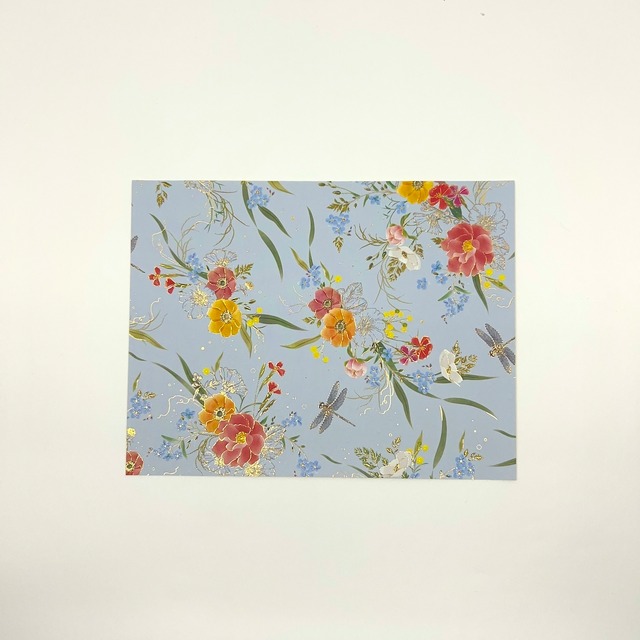 【デザインペーパーシール】花束<みず色>〜ブーケモチーフ