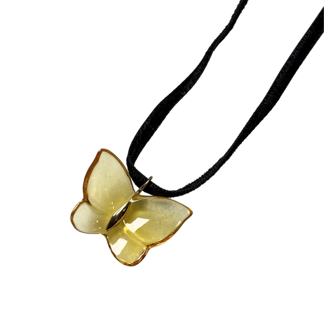 BACCARAT k18 × crystal butterfly pendant