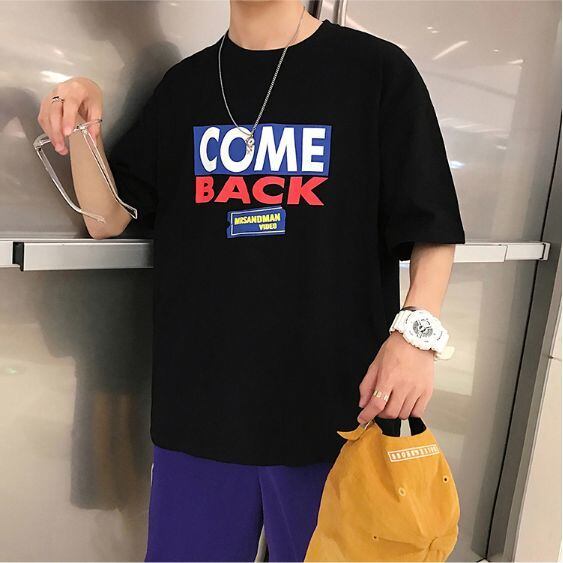 全3色 シンプル カジュアル ロゴ 英字 プリント メンズ Tシャツ