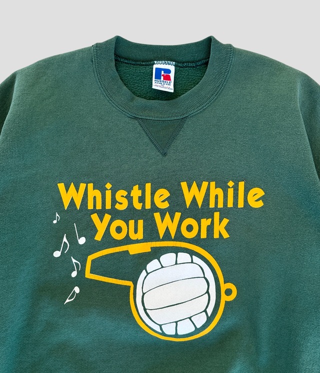 -Russell Athletic- Vintage 90s XL Whistle While You Work Pullover Sweat made in USA