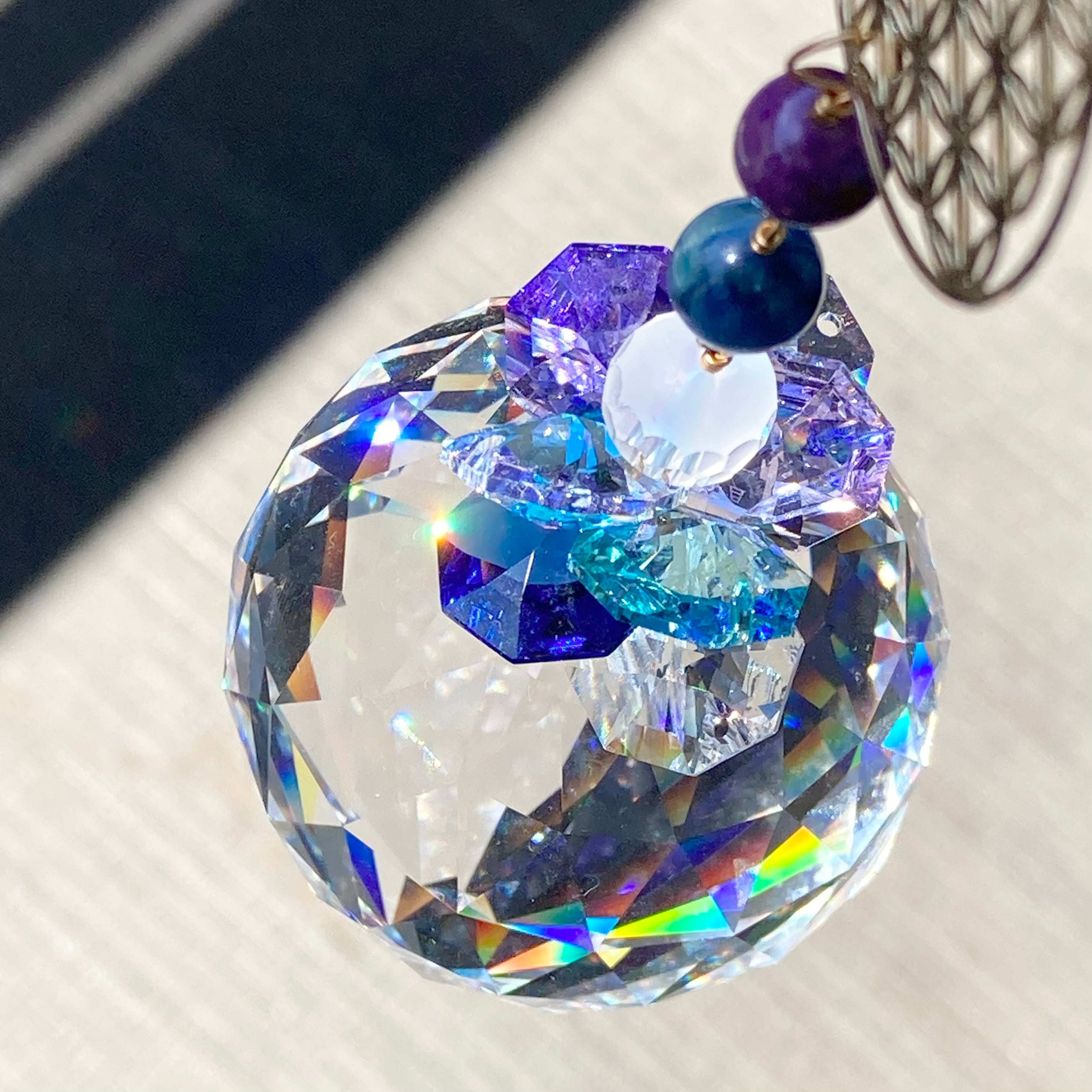 スワロフスキー✨シャンデリア☆サンキャッチャー ブルーバイオレット