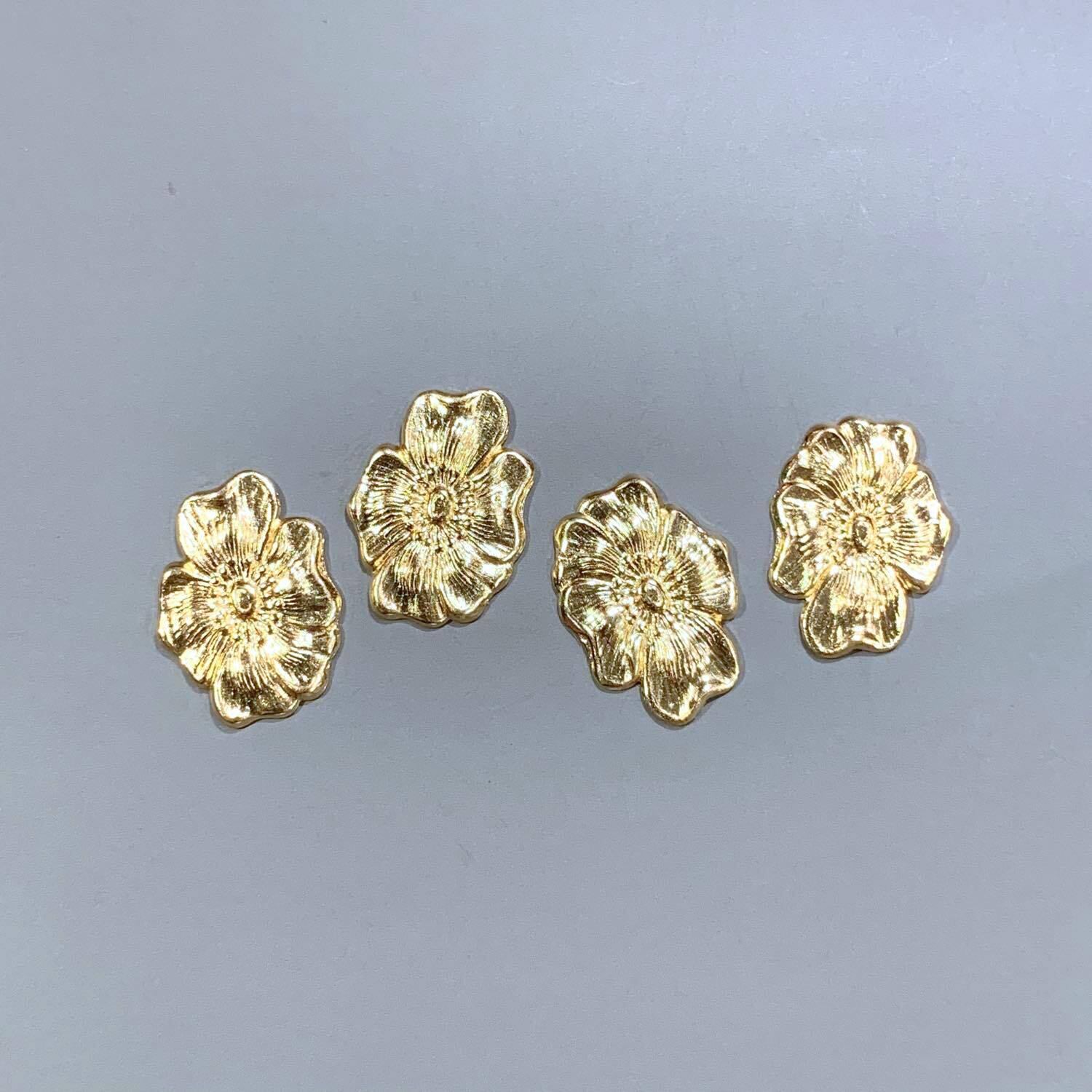 USA真鍮 細長パンジー風プレート | Dua-アクセサリーパーツショップ