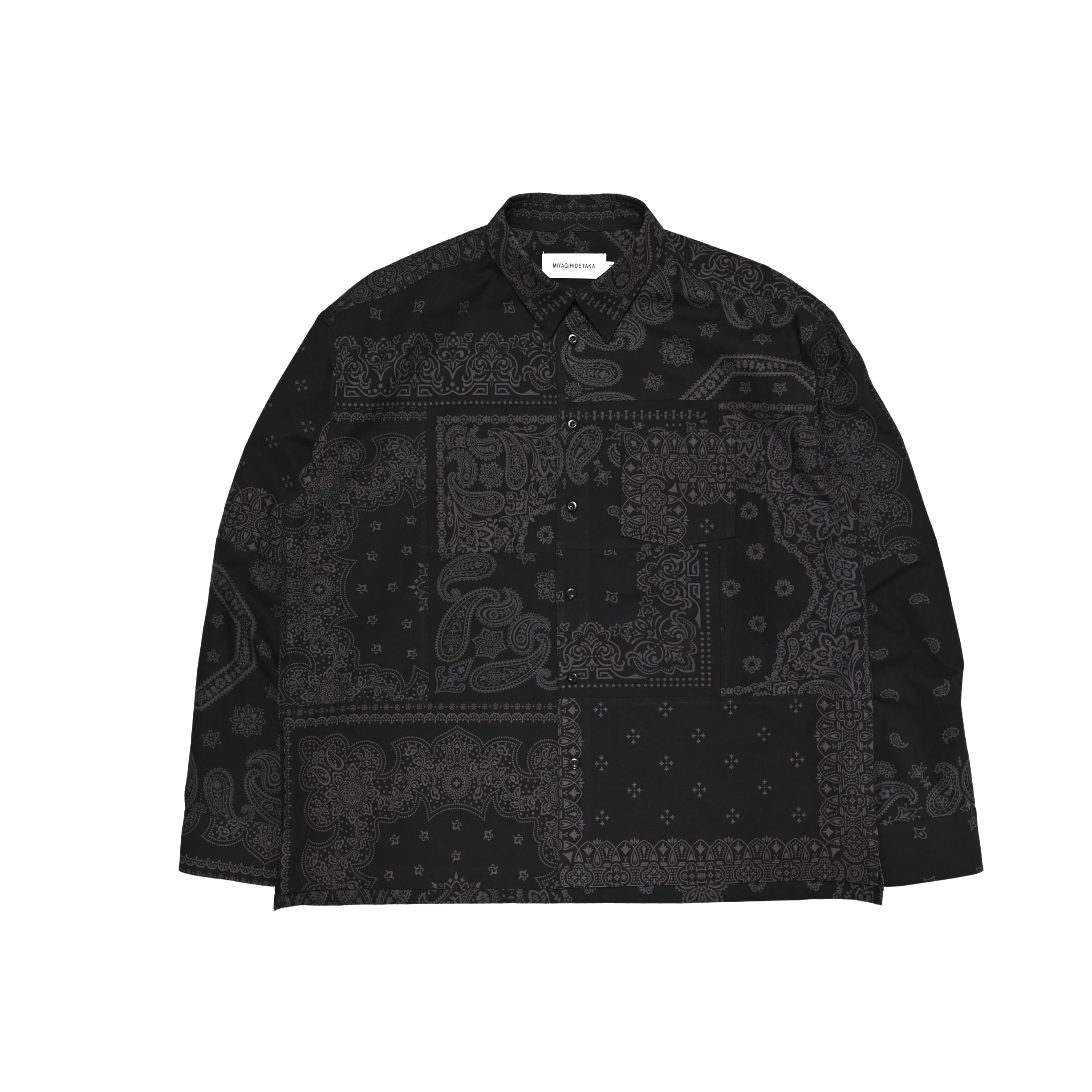 トップス MIYAGIHIDETAKA BLACK Dyed Bandana Shirt BLACK Dyed Bandana Shirt | MIYAGIHIDETAKA