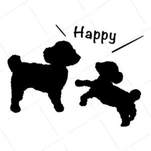 トイプードル シルエット デザイン ワンポイントTシャツ dog66 犬 トイプー 好き 服 イラスト