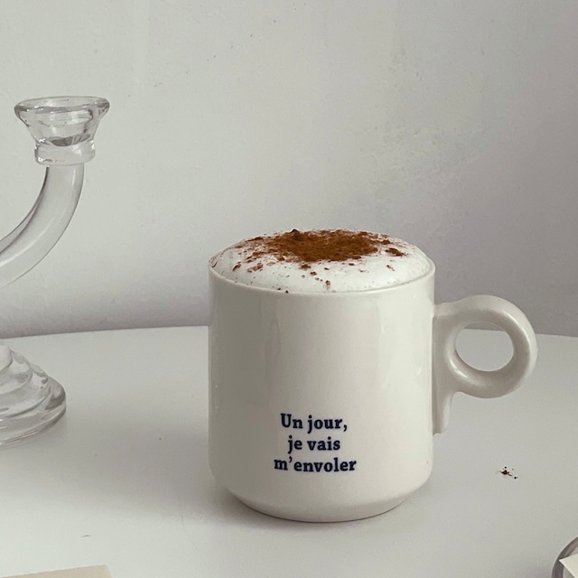 french lettering mug 2types / フレンチ レタリング マグカップ フランス語 パリ 韓国雑貨