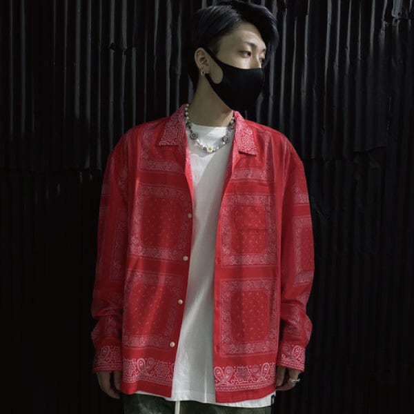 BANDANA SHIRT ユニセックス トップス ペイズリーシャツ