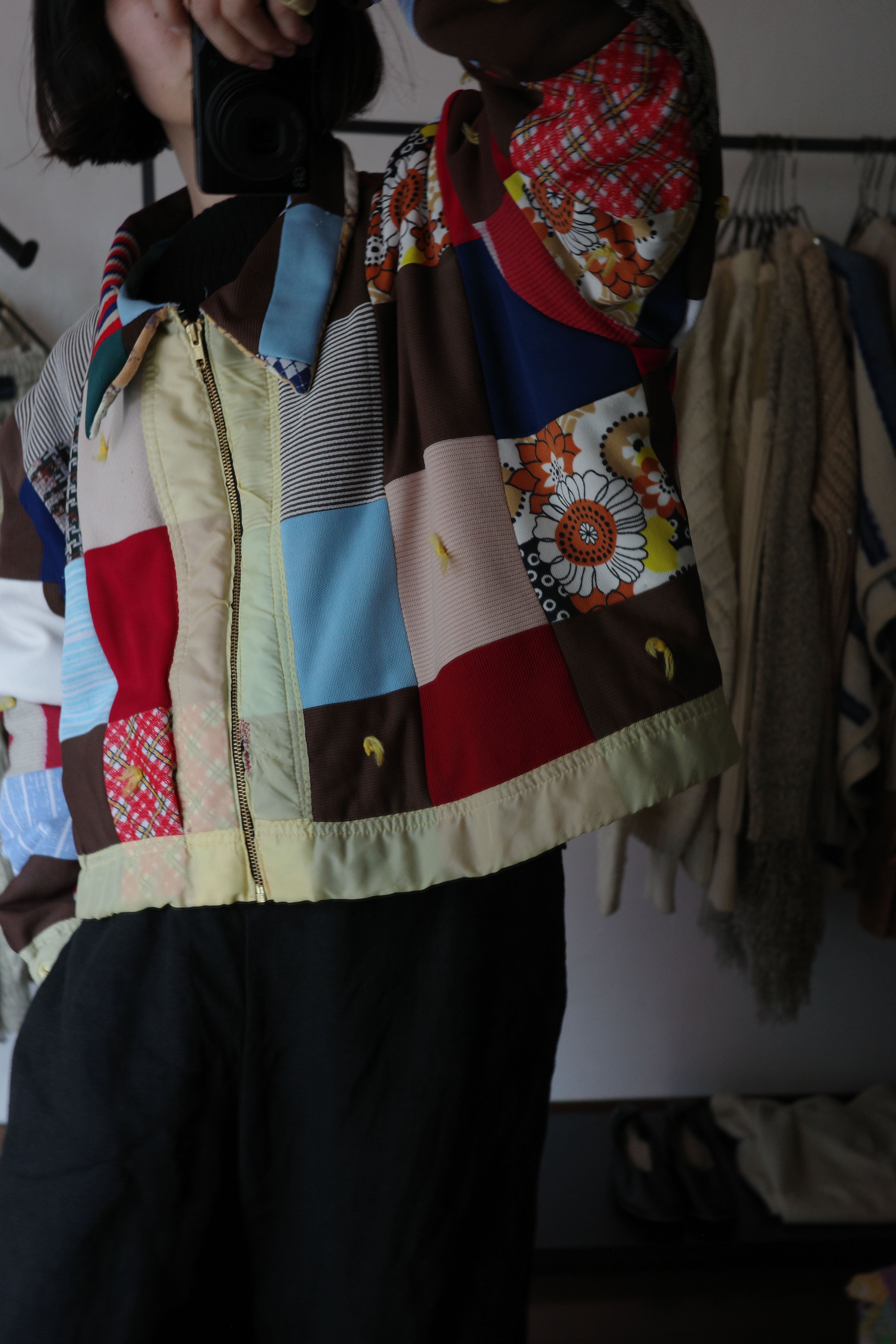 moderate vintage HANDMADE QUILTE JACKET