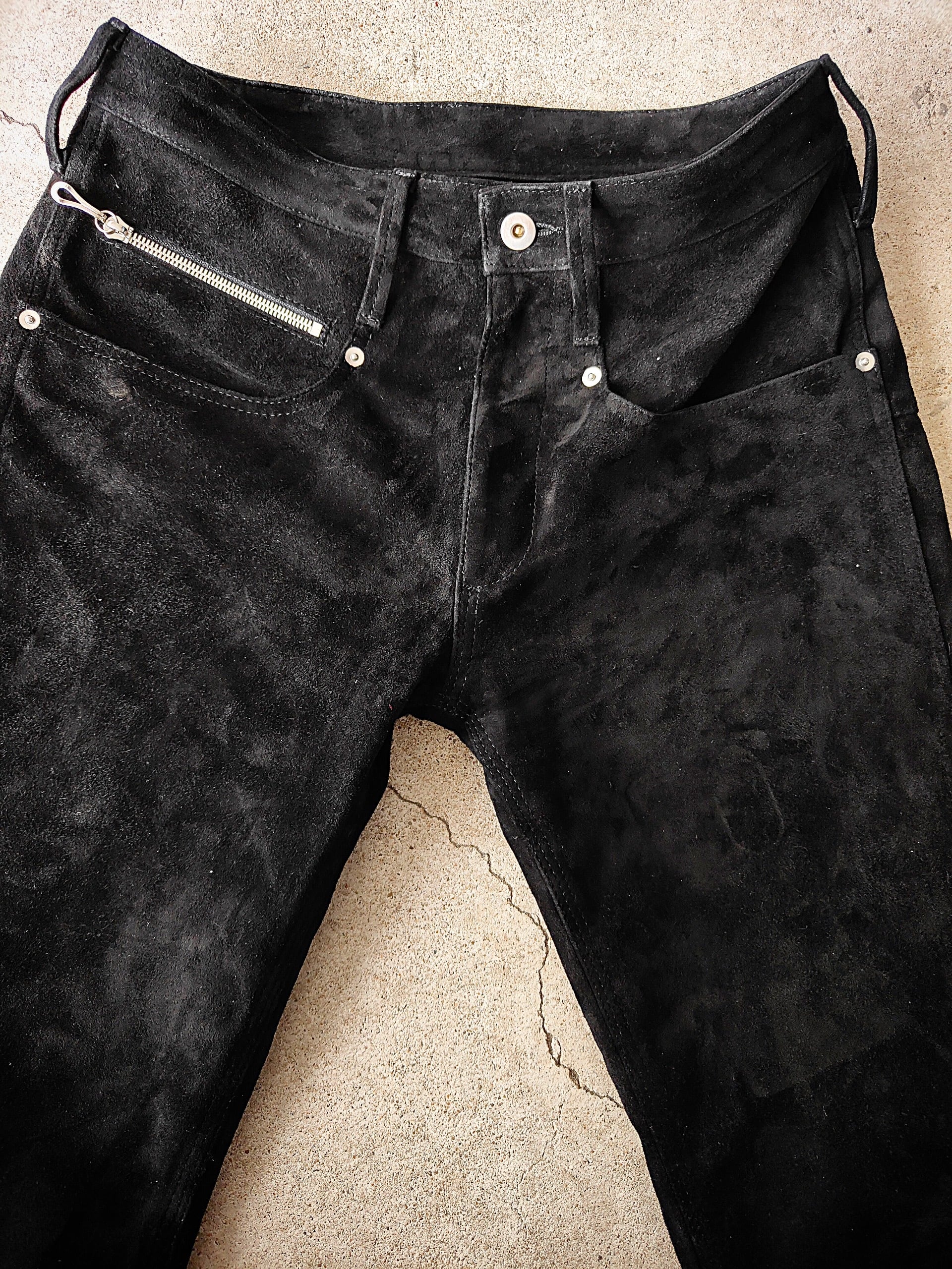 即納【iame leather pants】horse leather scar black サイズ3(2~3日