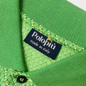イタリア製 polopiu 総柄 半袖 ポロシャツ 50/グリーン メンズ