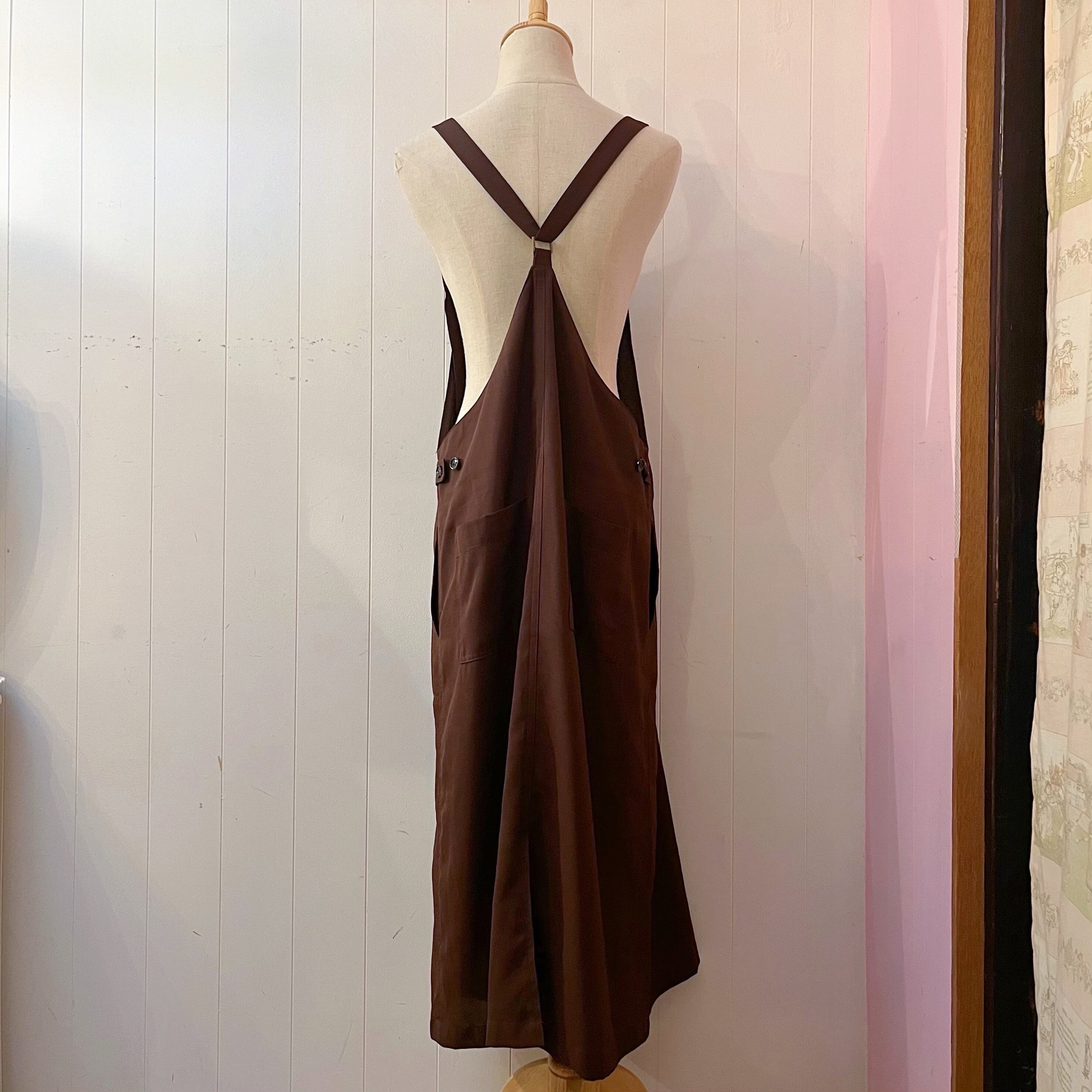 brown front fastener jumper skirt