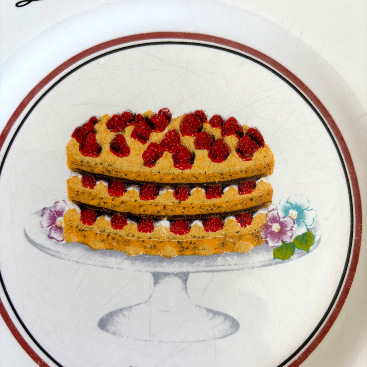 ケーキ皿　デザートプレート　Les Gourmandises　おやつシリーズ　いちご　Veritable Porcelain 12twec20-2