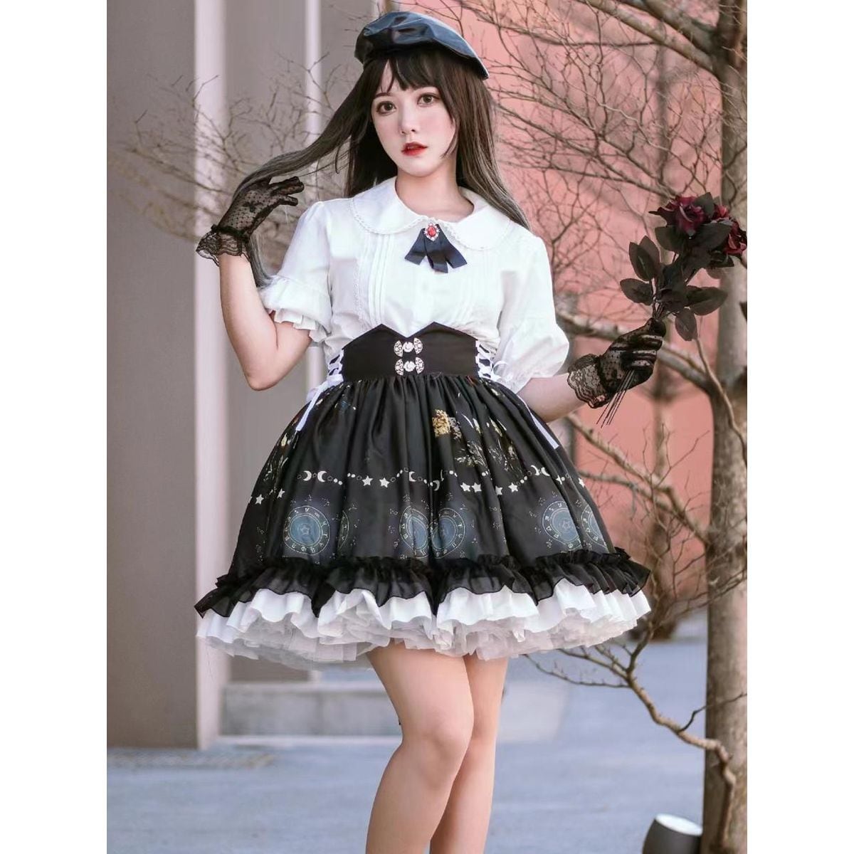 GLOWNY レース　フリル　スカート クロックフリルレーススカート | Maiden's Rêve