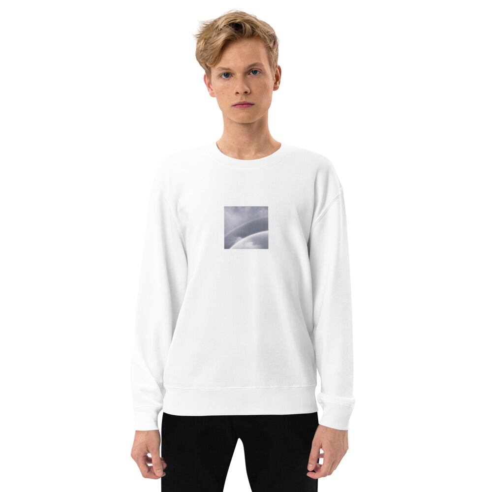 虹 モノクロ ユニセックス クルーネック 裏毛スウェット | seiartinc.