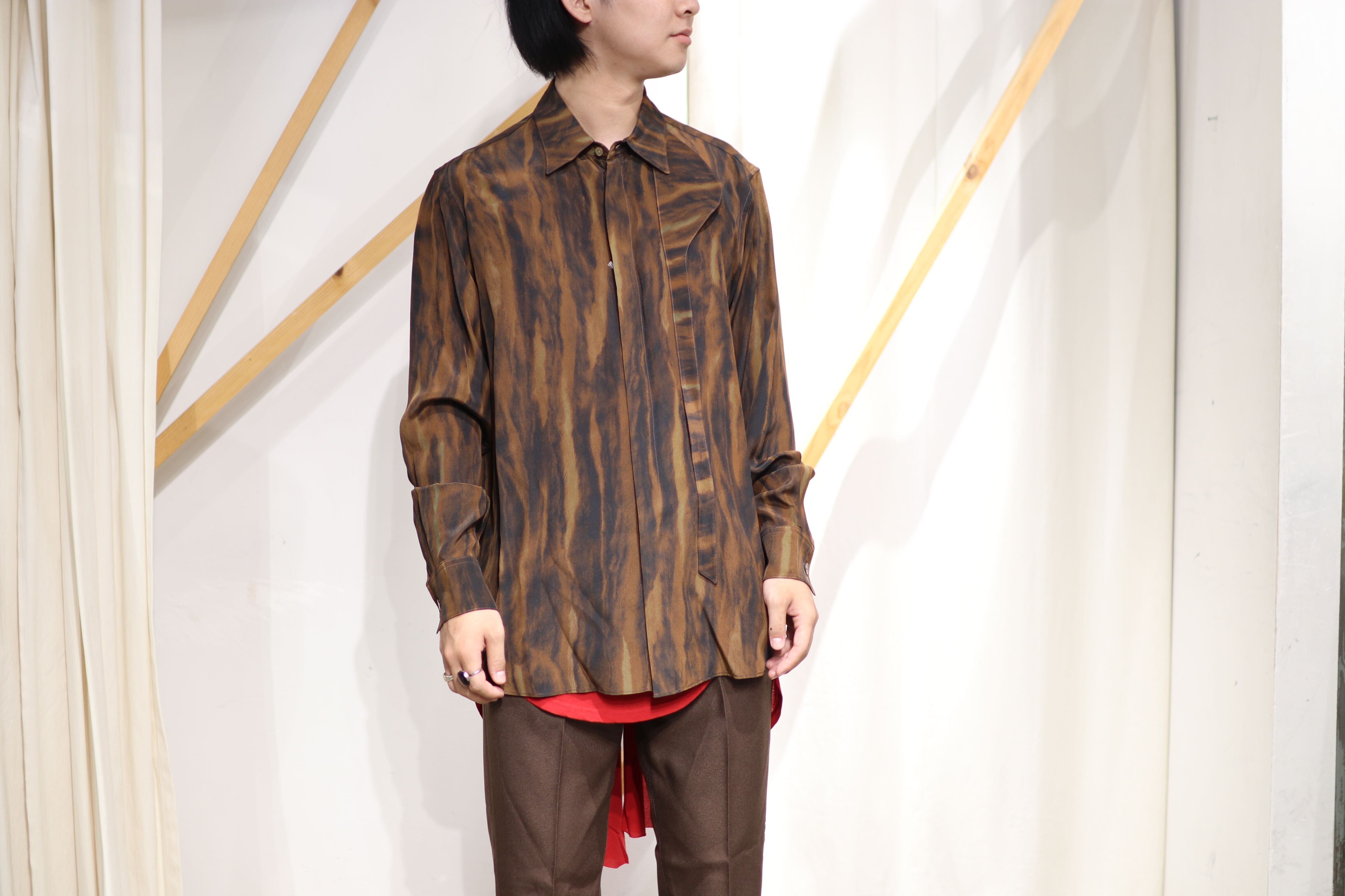 MASU FUR PRINT SILK SHIRTS (BROWN) MCFW-SH0421 | IAAAM ONLINE STORE