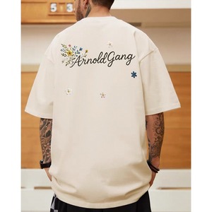 Floral script back print tee 1363