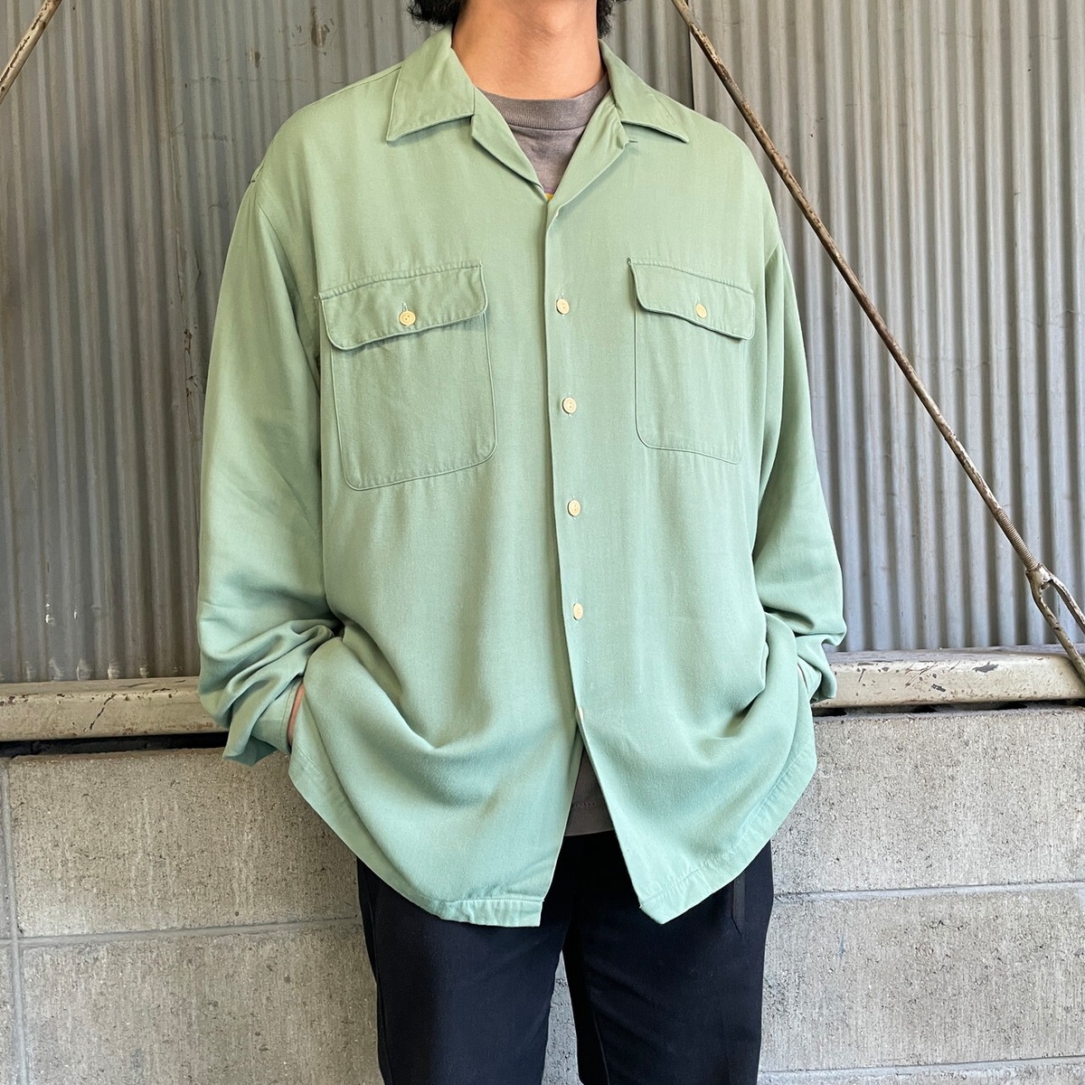 USA製 90年代 Polo by Ralph Lauren オールドラルフローレン 長袖 開襟  