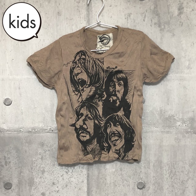 送料無料 ロック バンド Tシャツ The Beatles Illustration Light Brown Kids T Shirts M ザ ビートルズ イラスト ライトブラウン キッズ Tシャツ M ロックtシャツ バンドtシャツ Piggies