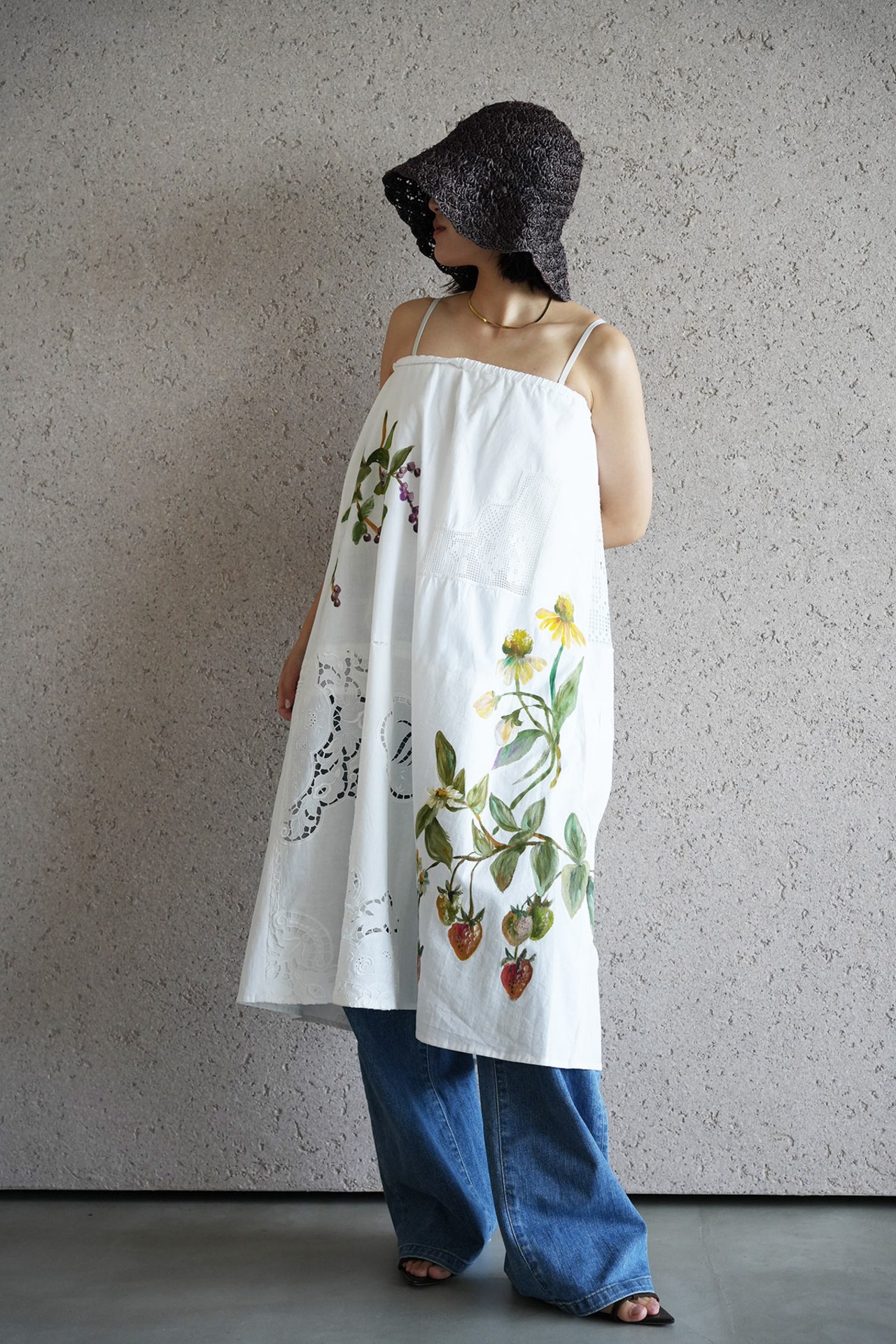 vintage lace skirt white*strawberry